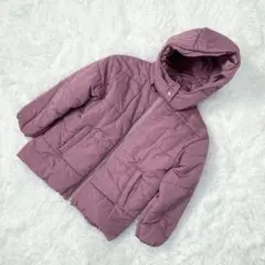 【プティマイン】アウター 120 キッズ フード付き中綿コート ピンク