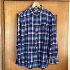 UNIQLO青系チェック柄ネルシャツ