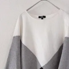 早い者勝ち✨️【M】 バイカラー長袖ニット ドルマンニット カジュアル お出かけ