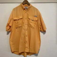 Columbia オレンジ 半袖 PFG フィッシング シャツ Lサイズ 古着