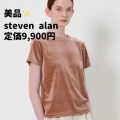 美品✨steven alan ベロアＴシャツ　ピンク　光沢のサムネイル