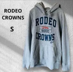 ◆ロデオクラウンズ　フード付きパーカー　フーディー　　メンズ　グレー　ビックロゴ