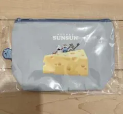パペットスンスン ぴょこっとポーチ　ブルー　チーズ