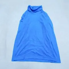ユニクロ ソフトタッチ タートルネック T ブルー (M)