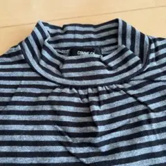 コムサイズム110 黒とグレーのストライプ長袖カットソー