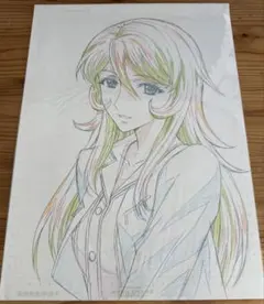 かわらじま晃 【森雪】 原画 宇宙戦艦ヤマト 裏面片励会印　下絵　直筆