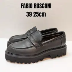 美品 ファビオルスコーニ 厚底タンクソールローファー 39(25cm) ブラック