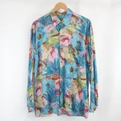 VINTAGE IZARO アート フラワー 花柄 総柄 オーバーサイズ シャツ