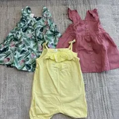 【美品】H&M ワンピース＆ロンパース3点セット