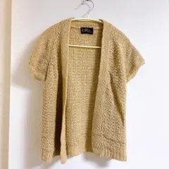 LeRoy ベージュ ニットカーディガン 半袖 【M】
