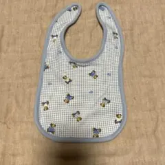 ラルフ・ローレン ベビー用スタイ 水色チェック柄 クマ