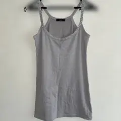 VEX ビジュー付きグレーキャミソール　M