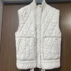 ZARA ホワイト キルティングベスト XS