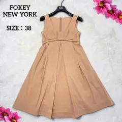 美品✨フォクシー バックリボン プリーツワンピース シアー