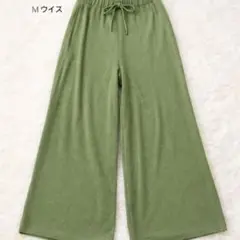 LEPSIM ワイドパンツ グリーン M ウエストゴム 楽ちん　春