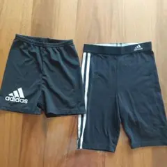 adidas 黒 ショートスパッツ　レギンス 2点セット