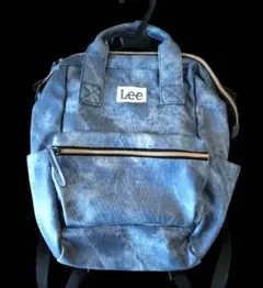【未使用に近い】Lee デニム柄 リュック バックパック 水色 がま口
