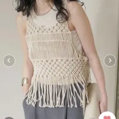 Bab マクラメベスト　ニットベスト　フリンジ　新品