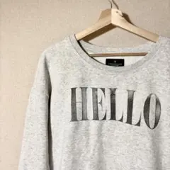 【アメリカンイーグル】　スウェット　グレー　霜降り　HELLO