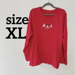 Life is good VINTAGE 【XL】赤 長袖Tシャツ