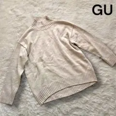 【GU（ジーユー）】 レディース ハイネックニット ベージュ M リブネック