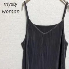 mysty woman ロングワンピース ノースリーブ リブ サイドスリット