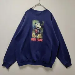 Disney ミッキーマウス スウェット NEW YORK ネイビー 古着