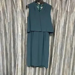 美品】グリーンレーベルリラクシング サテン ギャザー ワンピース