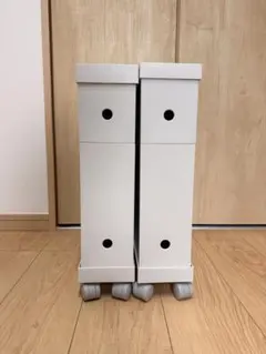 IKEA カラックス インサート 引き出し 2段×2セット ハイグロスホワイト