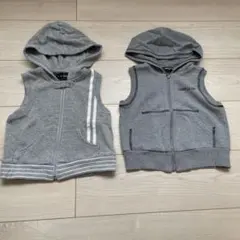 【値下げ】パーカーベスト　2組セット　90サイズ　コムサ