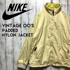 モウ様☆00sナイキ 中綿ナイロンジャケットスウォッシュ刺繍ロゴy2k【b95】