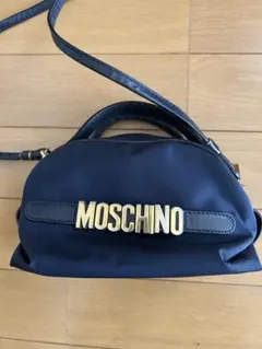 モスキーノ ヴィンテージ ショルダーバッグ ネイビー 金ロゴ - メルカリ