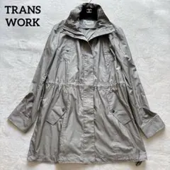 美品✨TRANS WORK フード付き2wayコート スプリングコート40 春秋