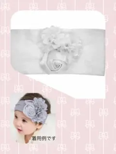 セール❀ベビー ヘアバンド カチューシャ 【花3つW】バラ  ヘアアクセサリー