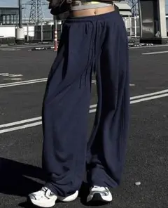 SHEIN パンツ スウェット ネイビー