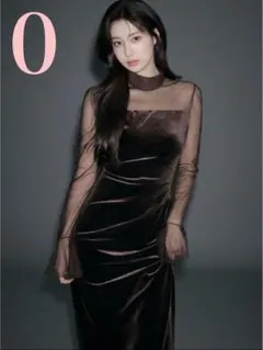 【新品未使用】SNIDEL♡シアードッキングベロアドレス ブラウン 0サイズ