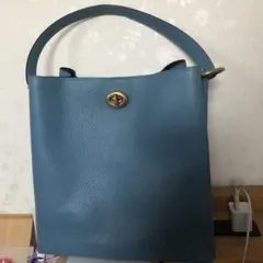 COACH 2way ターンロック チャーリー バケットバッグ　　ブルー