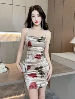 花柄ロングドレス✿キャバもOK！春夏女子会パーティーに最適