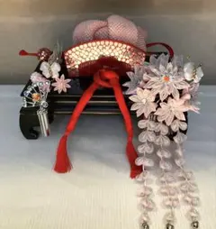 専用　七五三　舞妓簪　銀花藤下がりの簪　金属簪 櫛簪　玉簪　Uピン簪　水引簪