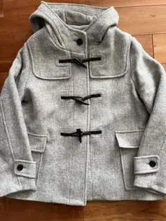 美品　GU グレー ダッフルコート ウール混合　ショート
