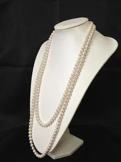 特売セール人気ＮＯ１照り花珠級　貝パールロングネックレス7mm / １５０ｃｍ