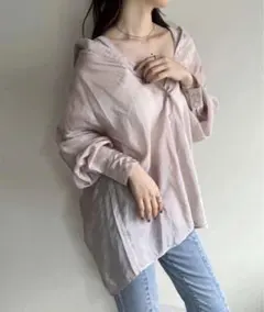 【新品未使用】マルチウェイシアーシャツ　ベージュ　ナイスクラップ
