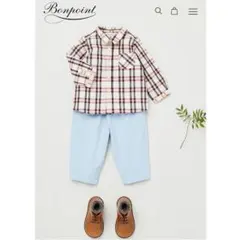 美品　Bonpoint チェックシャツ　4A 100