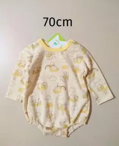 新品 くまのプーさん ロンパース 70cm イエロー 総柄