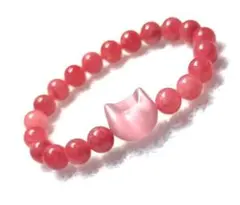 桜セール　ネコ型　ローズクオーツ　パワーストーンブレスレット