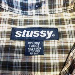 激レア OLD STUSSY 90'S チェック柄半袖BDシャツ 紺タグ
