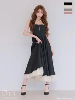 DEA ストラップレス ブラックドレス