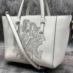 美品✨フェラガモ ハンドバッグ 2way ボニー レタリング ロゴドン レザー