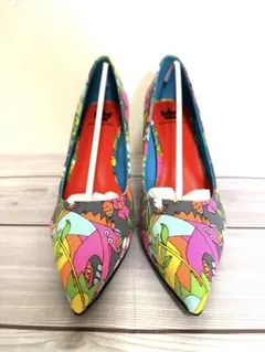 ロデオクラウンズ　新品　カラフル花柄ポインテッドトゥヒール（ビームス　スライ）