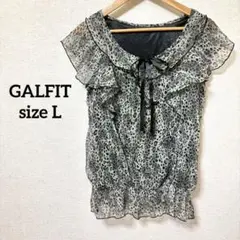 ギャルフィット【L】平成ギャル フレアトップス レオパード ヒョウ柄 チュニックのサムネイル